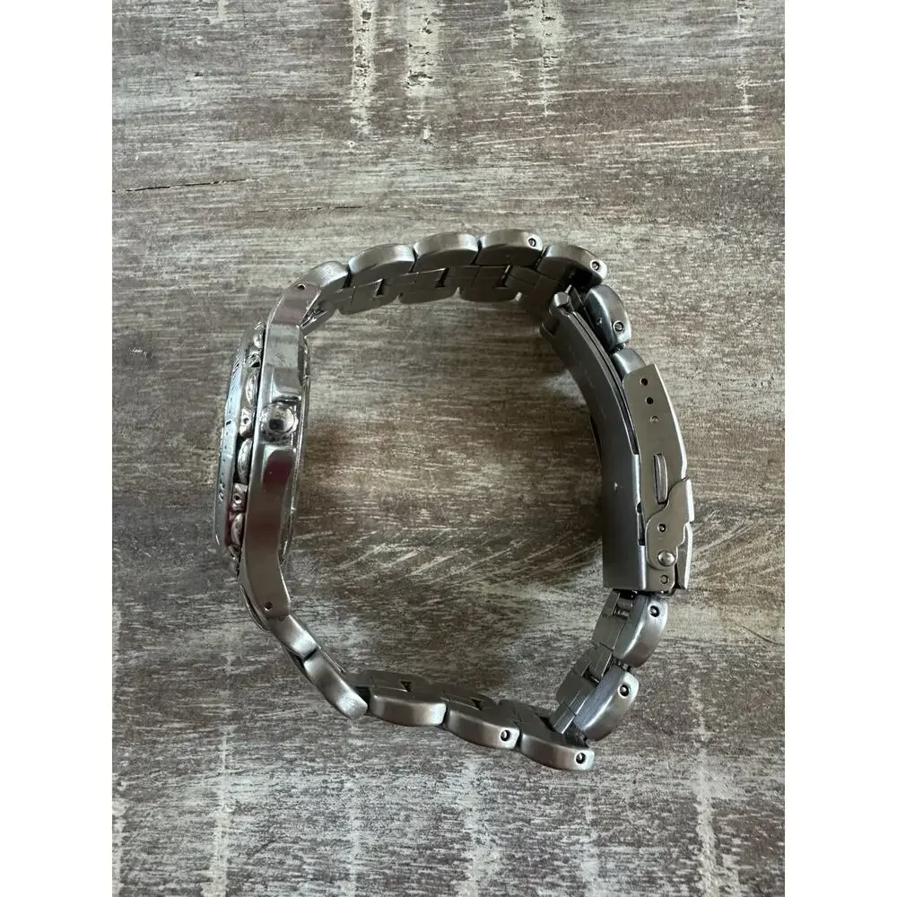 Fossil Mens Watch 35mm Blue Dial Diver AM-3715 Stainless Steel New Battery